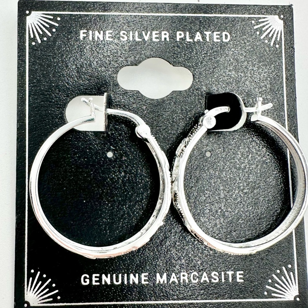 Fine Sliver Plated Hoop Earrings